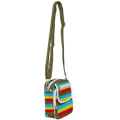 Multicolor With Black Lines Shoulder Strap Belt Bag by tmsartbazaar