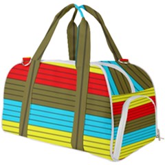 Multicolor With Black Lines Burner Gym Duffel Bag by tmsartbazaar