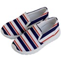 Red With Blue Stripes Kids Lightweight Slip Ons View2