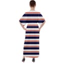 Red With Blue Stripes V-Neck Boho Style Maxi Dress View2