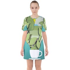 Illustrations Drink Sixties Short Sleeve Mini Dress by HermanTelo