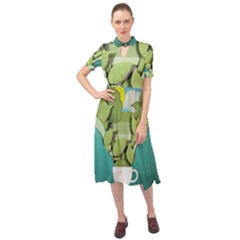 Illustrations Drink Keyhole Neckline Chiffon Dress by HermanTelo