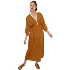 True Light Brown Color Grecian Style  Maxi Dress by SpinnyChairDesigns