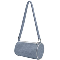 Faded Denim Blue Texture Mini Cylinder Bag by SpinnyChairDesigns