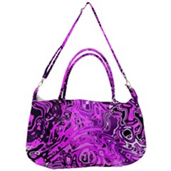 Magenta Black Abstract Art Removal Strap Handbag by SpinnyChairDesigns