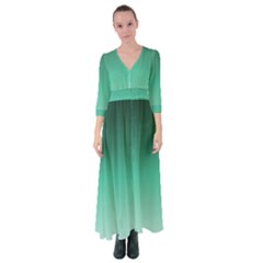 Biscay Green Gradient Ombre Button Up Maxi Dress by SpinnyChairDesigns