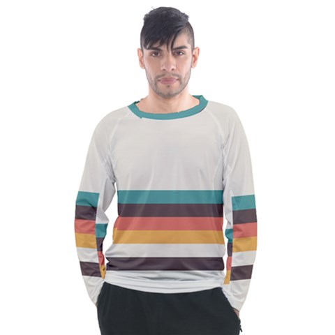 Classic Retro Stripes Men s Long Sleeve Raglan Tee by tmsartbazaar