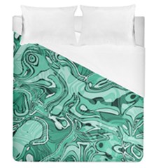 Biscay Green Swirls Duvet Cover (queen Size) by SpinnyChairDesigns