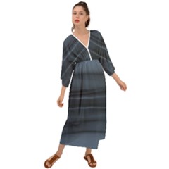 Faded Denim Blue Grey Ombre Grecian Style  Maxi Dress by SpinnyChairDesigns