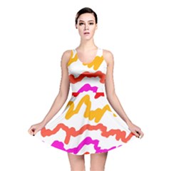 Multicolored Scribble Abstract Pattern Reversible Skater Dress by dflcprintsclothing