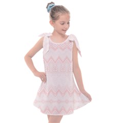 Boho Pastel Pink Pattern Kids  Tie Up Tunic Dress by SpinnyChairDesigns