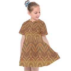 Boho Sunflower Print Kids  Sailor Dress by SpinnyChairDesigns