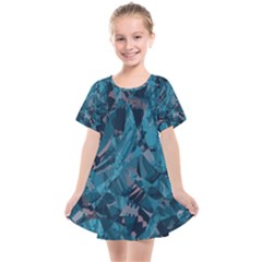 Boho Cerulean Blue Mosaic Kids  Smock Dress by SpinnyChairDesigns