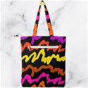 Multicolored Scribble Abstract Pattern Double Zip Up Tote Bag View2