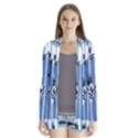 Stripes Blue White Drape Collar Cardigan View1