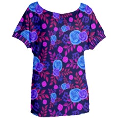 Backgroung Rose Purple Wallpaper Women s Oversized Tee by HermanTelo