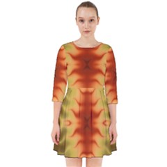 Red Gold Tie Dye Smock Dress by SpinnyChairDesigns