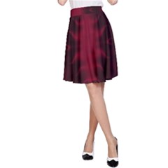 Black Red Tie Dye Pattern A-line Skirt by SpinnyChairDesigns