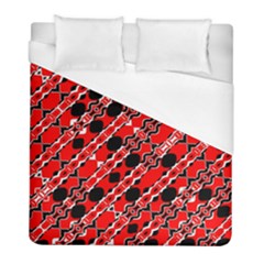 Abstract Red Black Checkered Duvet Cover (full/ Double Size) by SpinnyChairDesigns