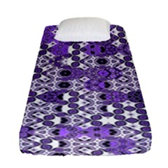 Purple Black Checkered Fitted Sheet (single Size) by SpinnyChairDesigns