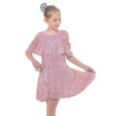 Pretty Pink Spirals Kids  Shoulder Cutout Chiffon Dress by SpinnyChairDesigns