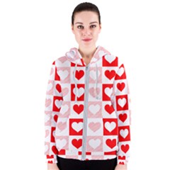 Hearts  Women s Zipper Hoodie by Sobalvarro