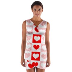 Hearts  Wrap Front Bodycon Dress by Sobalvarro