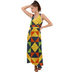 Africa  V-neck Chiffon Maxi Dress by Sobalvarro