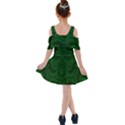 Emerald Green Spirals Kids  Shoulder Cutout Chiffon Dress View2