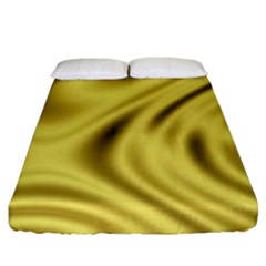 Golden Wave  Fitted Sheet (king Size) by Sabelacarlos