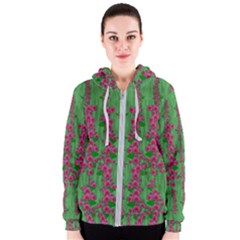 Lianas Of Sakura Branches In Contemplative Freedom Women s Zipper Hoodie by pepitasart