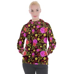 Background Rose Wallpaper Women s Hooded Pullover by HermanTelo