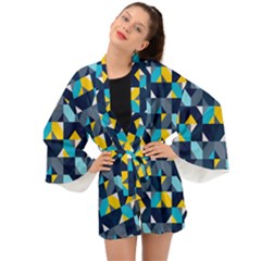 Geometric Hypnotic Shapes Long Sleeve Kimono by tmsartbazaar