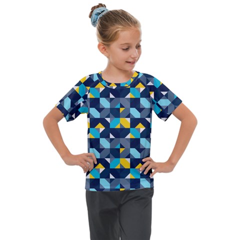 Geometric Hypnotic Shapes Kids  Mesh Piece Tee by tmsartbazaar