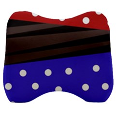 Mixed-lines-dots Black-bg Velour Head Support Cushion by Casemiro