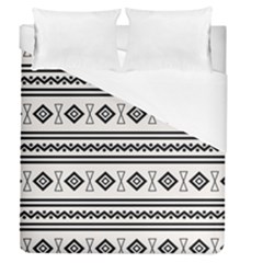 Black And White Aztec Duvet Cover (queen Size) by tmsartbazaar