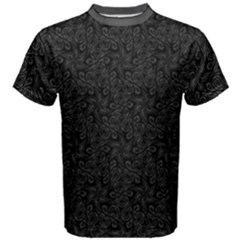 Black Floral Paisley  Men s Cotton Tee by Graphika