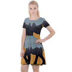 Illustrations Sketch Elephant Wallpaper Cap Sleeve Velour Dress  by HermanTelo