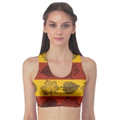 Autumn Leaves Colorful Nature Sports Bra by Mariart