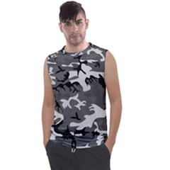 Army Winter Camo, Camouflage Pattern, Grey, Black Men s Regular Tank Top by Casemiro