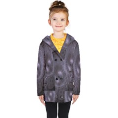 Fractal Flowers Kids  Double Breasted Button Coat by Sparkle