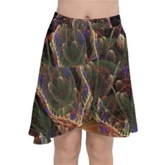 Fractal Geometry Chiffon Wrap Front Skirt by Sparkle