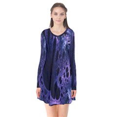 Fractal Web Long Sleeve V-neck Flare Dress by Sparkle