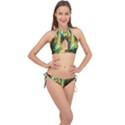 Abstract Illusion Cross Front Halter Bikini Set View1