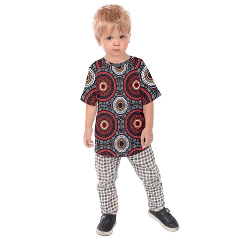 Tribal Aztec Mandala Art Kids  Raglan Tee by tmsartbazaar