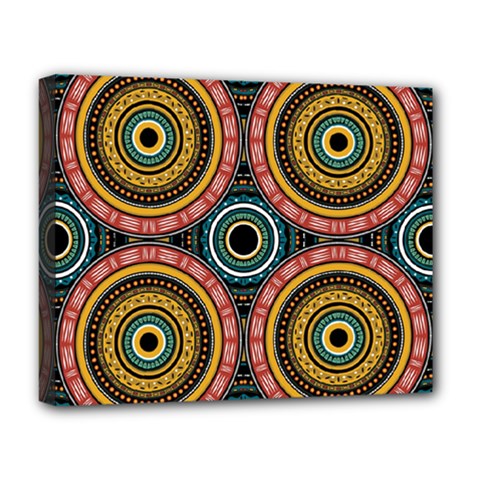 Aztec Multicolor Mandala Deluxe Canvas 20  X 16  (stretched) by tmsartbazaar