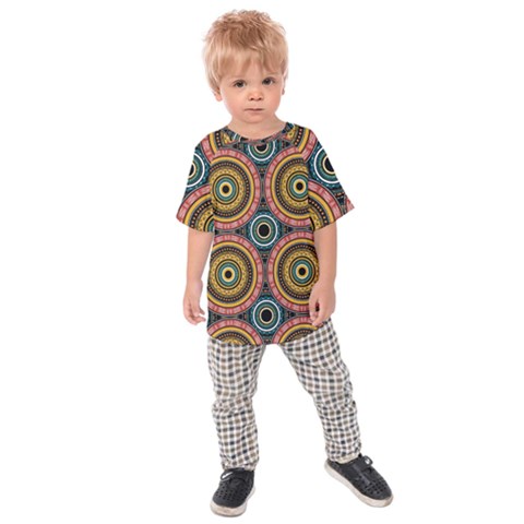 Aztec Multicolor Mandala Kids  Raglan Tee by tmsartbazaar