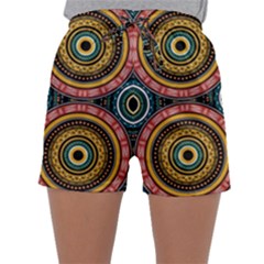 Aztec Multicolor Mandala Sleepwear Shorts by tmsartbazaar