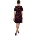 Dark Forest Scene Print Short Sleeve Shoulder Cut Out Dress  View2