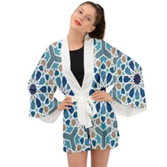 Arabic Geometric Design Pattern  Long Sleeve Kimono by LoolyElzayat